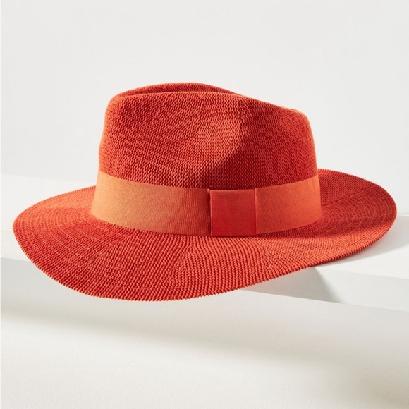 SWIFTIE Anthropologie Womens ORANGE Rowen Rancher Boho Western Hat Cotton Blend - Picture 1 of 16
